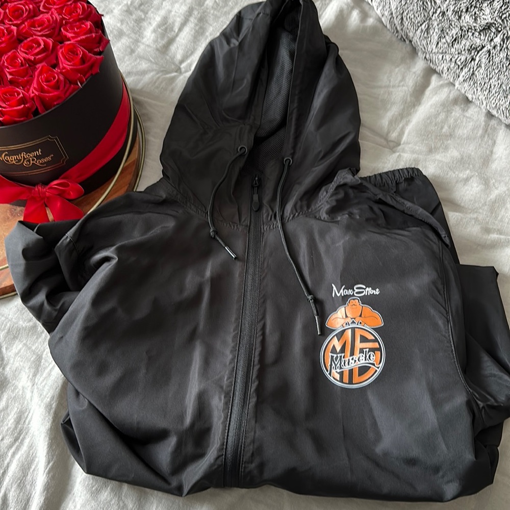 Max Effort Muscle Wind Breaker / Rain Jacket Size Medium